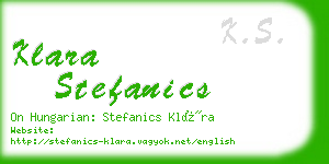 klara stefanics business card